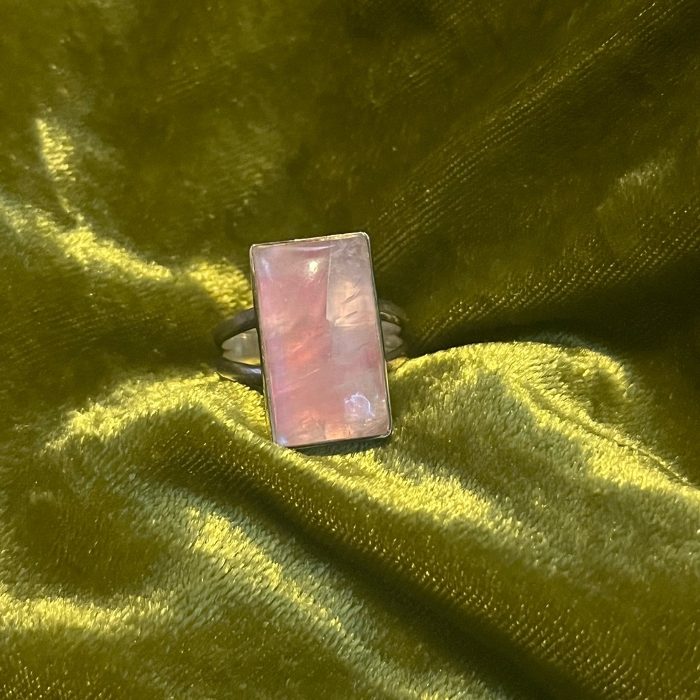 Pink moonstone ring
